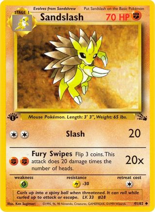 Sandslash (41) (1st Edition) - Fossil