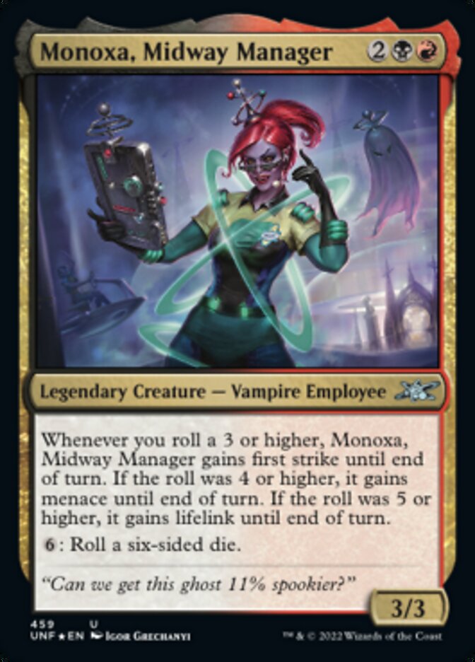Monoxa, Midway Manager (Galaxy Foil) [Unfinity] | Silver Goblin