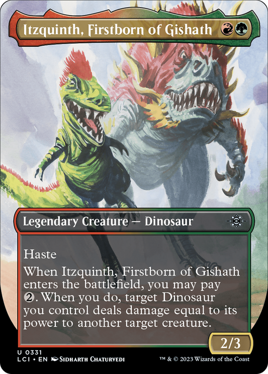 Itzquinth, Firstborn of Gishath (Borderless) [The Lost Caverns of Ixalan] Foil