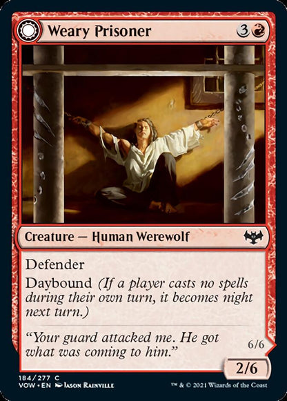 Weary Prisoner // Wrathful Jailbreaker [Innistrad: Crimson Vow] Foil