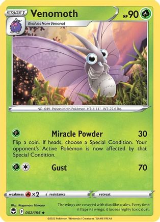 Venomoth (2) Reverse Holofoil - Silver Tempest