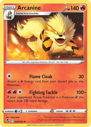 Arcanine (20) Reverse Holofoil - Silver Tempest