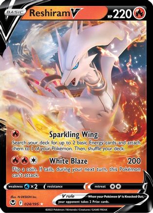 Reshiram V (24) Holofoil - Silver Tempest
