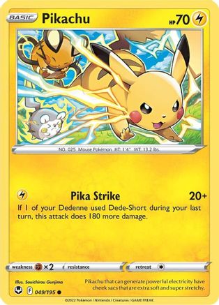 Pikachu (49) Reverse Holofoil - Silver Tempest