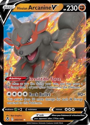 Hisuian Arcanine V (90) Holofoil - Silver Tempest
