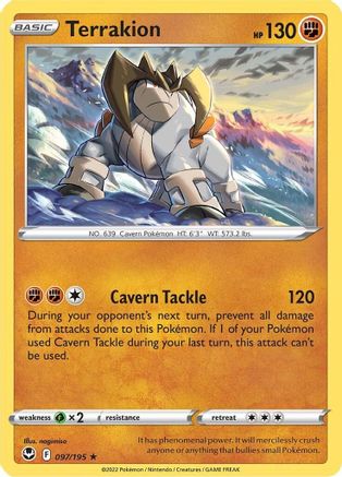 Terrakion (97) Reverse Holofoil - Silver Tempest