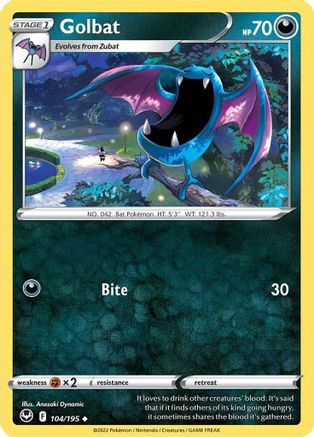 Golbat (104) Reverse Holofoil - Silver Tempest