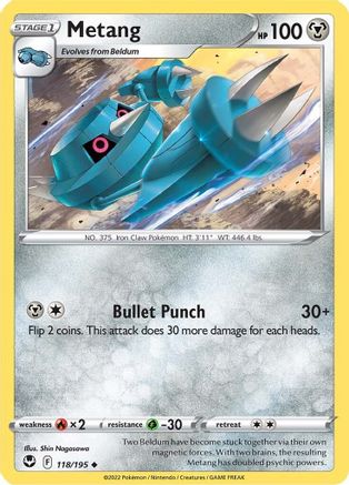 Metang (118) Reverse Holofoil - Silver Tempest