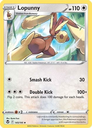 Lopunny (145) Reverse Holofoil - Silver Tempest