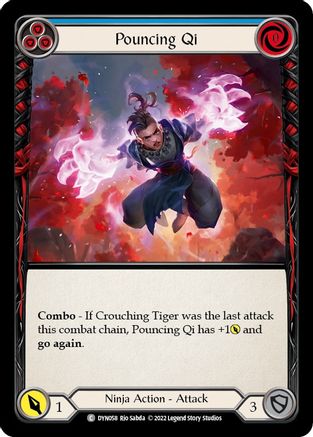 Pouncing Qi (Blue) (DYN058) Rainbow Foil - Dynasty