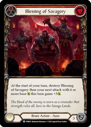 Blessing of Savagery (Red) (DYN013) Rainbow Foil - Dynasty