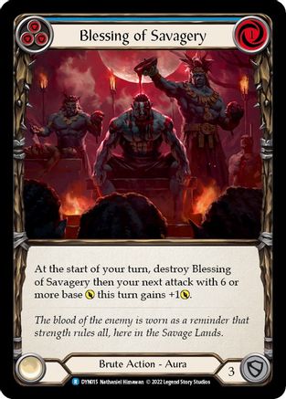 Blessing of Savagery (Blue) (DYN015) Rainbow Foil - Dynasty