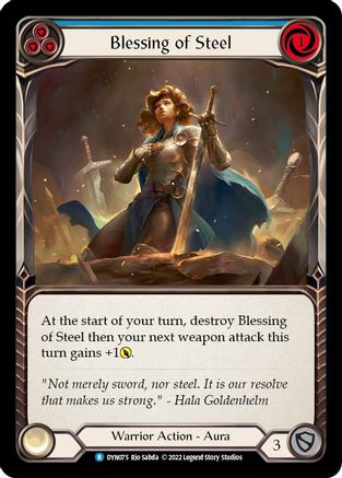 Blessing of Steel (Blue) (DYN075) Rainbow Foil - Dynasty