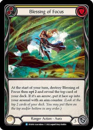 Blessing of Focus (Yellow) (DYN160) Rainbow Foil - Dynasty