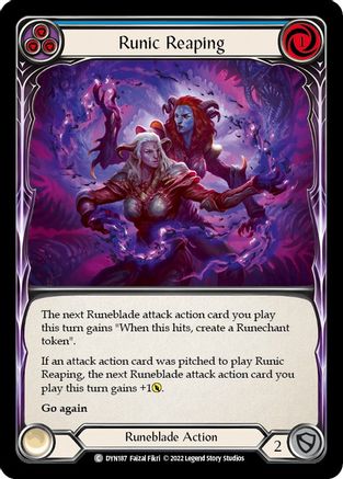 Runic Reaping (Blue) (DYN187) Rainbow Foil - Dynasty