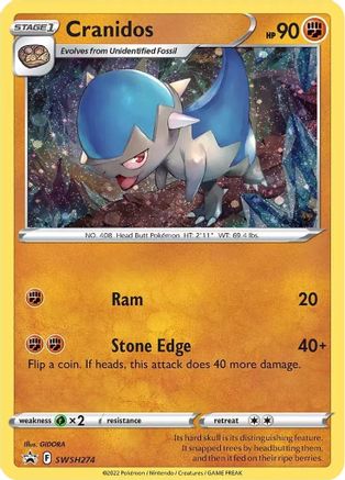 Cranidos - SWSH274 (SWSH274) Holofoil - SWSH Sword & Shield Promo Cards