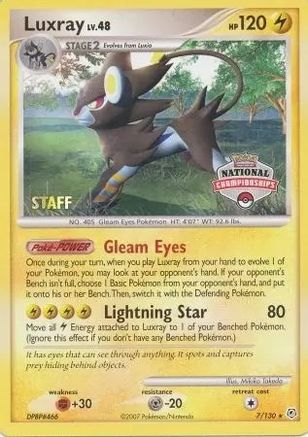 Luxray - 7/130 (National Championships) [Staff] (7) - League & Championship Cards