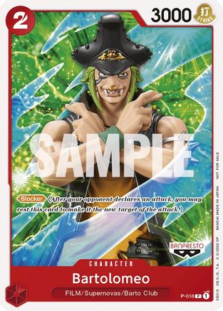 Bartolomeo (One Piece Film Red) (P-018) - One Piece Promotion Cards | Silver Goblin