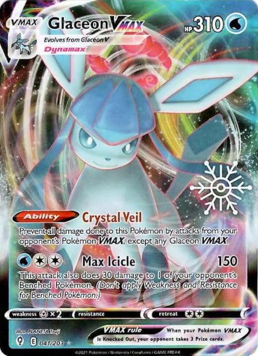 Glaceon VMAX (041/203) (Holiday Calendar) [Sword & Shield: Evolving Skies] | Silver Goblin