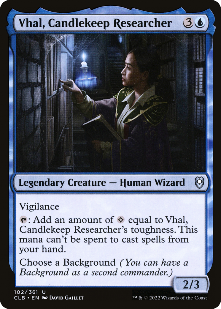 Vhal, Candlekeep Researcher [Commander Legends: Battle for Baldur's Gate] | Silver Goblin