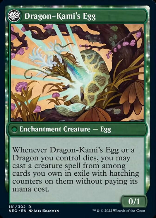 The Dragon-Kami Reborn // Dragon-Kami's Egg [Kamigawa: Neon Dynasty] Foil