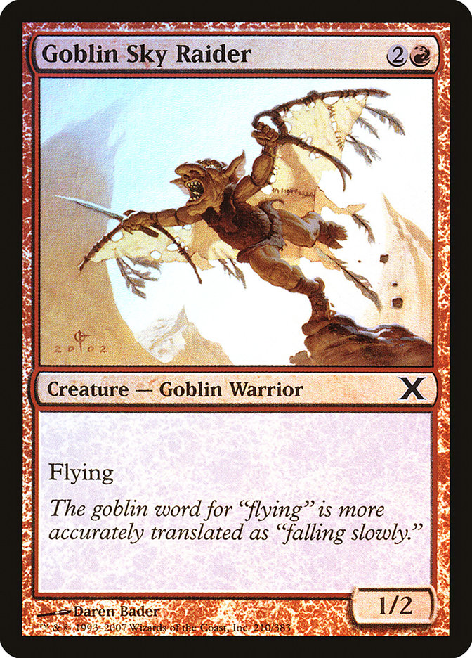 Goblin Sky Raider (Premium Foil) [Tenth Edition] | Silver Goblin