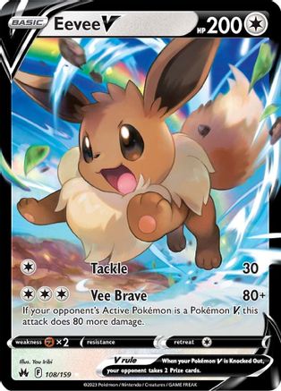 Eevee V (108) Holofoil - Crown Zenith