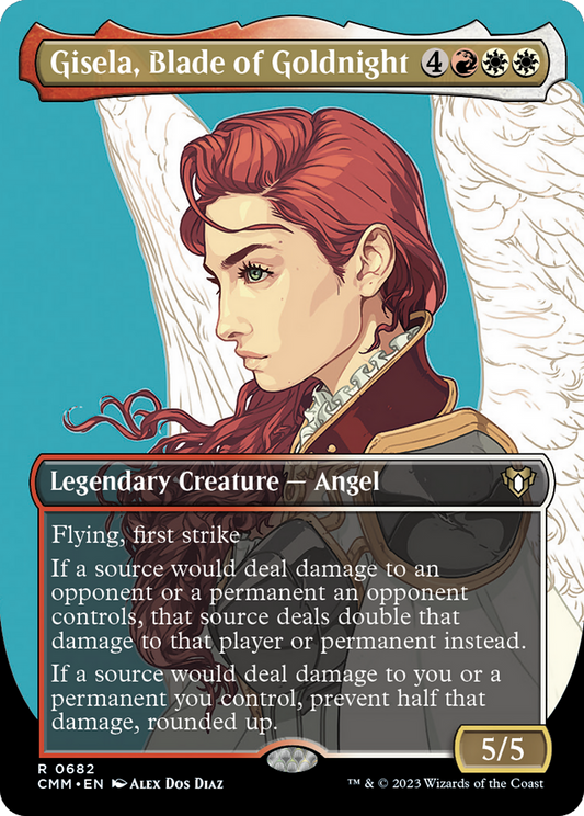 Gisela, Blade of Goldnight (Borderless Profile) [Commander Masters] Foil