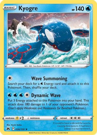 Kyogre (36) Reverse Holofoil - Crown Zenith