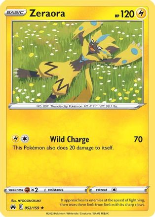 Zeraora (052/159) [Sword & Shield: Crown Zenith] Reverse Holofoil