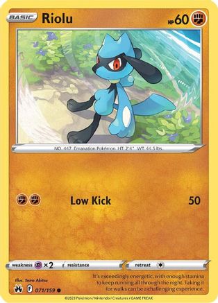 Riolu (71) Reverse Holofoil - Crown Zenith