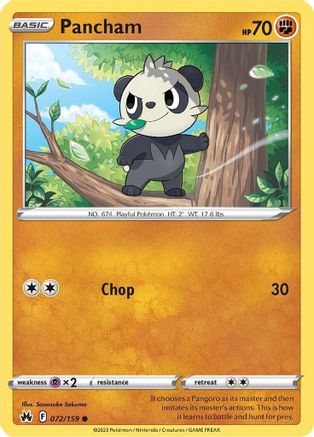 Pancham (072/159) [Sword & Shield: Crown Zenith] Reverse Holofoil