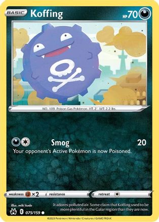 Koffing (75) Reverse Holofoil - Crown Zenith