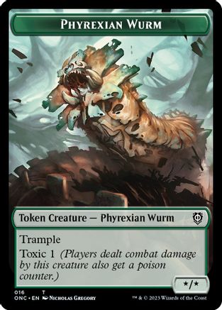 Phyrexian Wurm // Phyrexian Horror Double-sided Token - Commander: Phyrexia: All Will Be One
