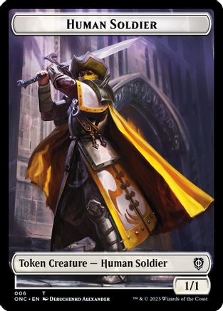 Human Soldier // Elephant Double-sided Token - Commander: Phyrexia: All Will Be One