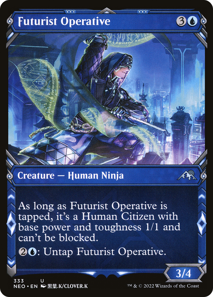 Futurist Operative (Showcase Ninja) [Kamigawa: Neon Dynasty] Foil