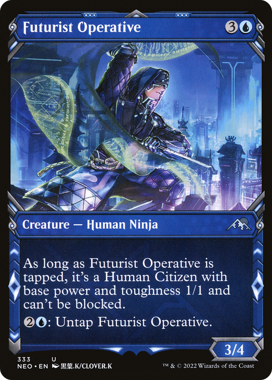 Futurist Operative (Showcase Ninja) [Kamigawa: Neon Dynasty] Foil