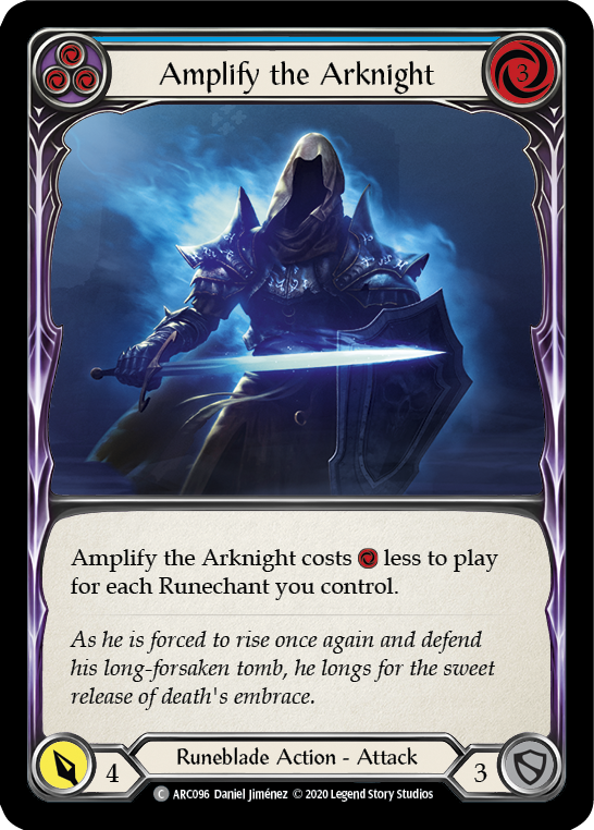 Amplify the Arknight (Blue) [U-ARC096] (Arcane Rising Unlimited)  Unlimited Rainbow Foil | Silver Goblin