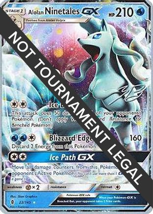 Alolan Ninetales GX (22/145) (Ice Path FTW - Zachary Bokhari) [World Championships 2017] | Silver Goblin