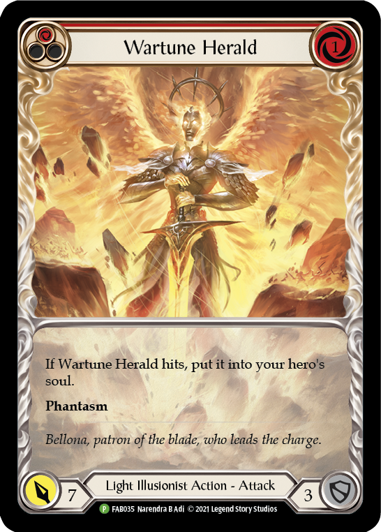 Wartune Herald (Red Extended Art) [FAB035] (Promo)  Rainbow Foil | Silver Goblin