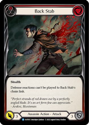 Back Stab (Red) (OUT015) Rainbow Foil - Outsiders