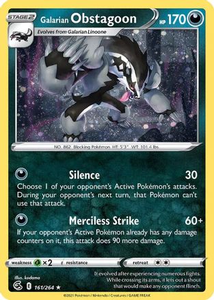 Galarian Obstagoon (Cosmos Holo) (161) Holofoil - Miscellaneous Cards & Products