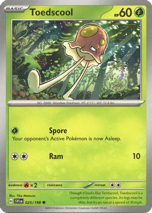 Toedscool - 025/198 (25) Reverse Holofoil - SV01 Scarlet & Violet Base Set