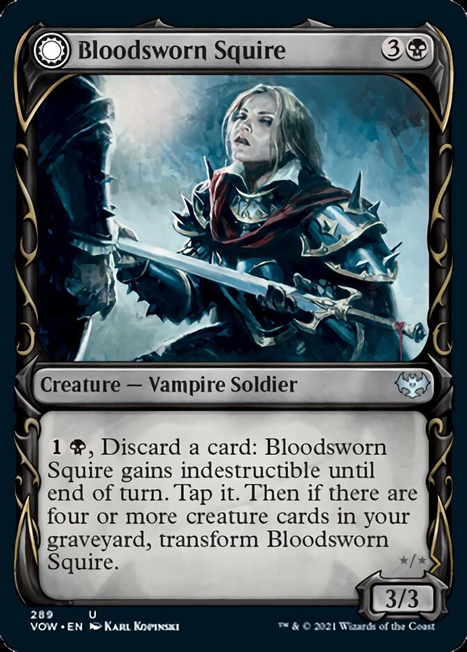 Bloodsworn Squire // Bloodsworn Knight (Showcase Fang Frame) [Innistrad: Crimson Vow] Foil