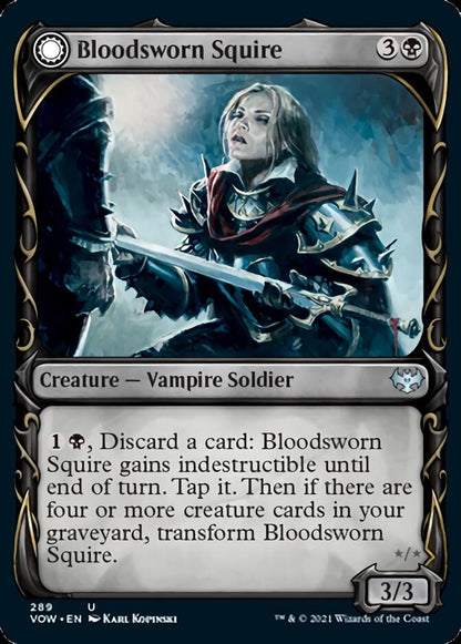Bloodsworn Squire // Bloodsworn Knight (Showcase Fang Frame) [Innistrad: Crimson Vow] Foil