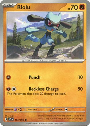 Riolu (113) Reverse Holofoil - Scarlet & Violet
