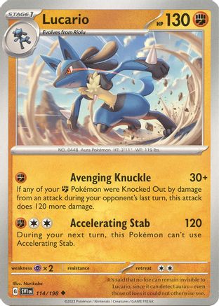 Lucario - 114/198 (114) Reverse Holofoil - SV01 Scarlet & Violet Base Set