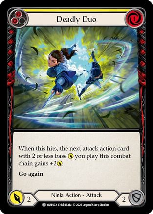 Deadly Duo (Yellow) (OUT072) Rainbow Foil - Outsiders