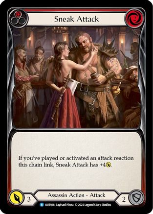 Sneak Attack (Red) (OUT018) Rainbow Foil - Outsiders