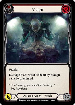 Malign (Red) (OUT030) Rainbow Foil - Outsiders